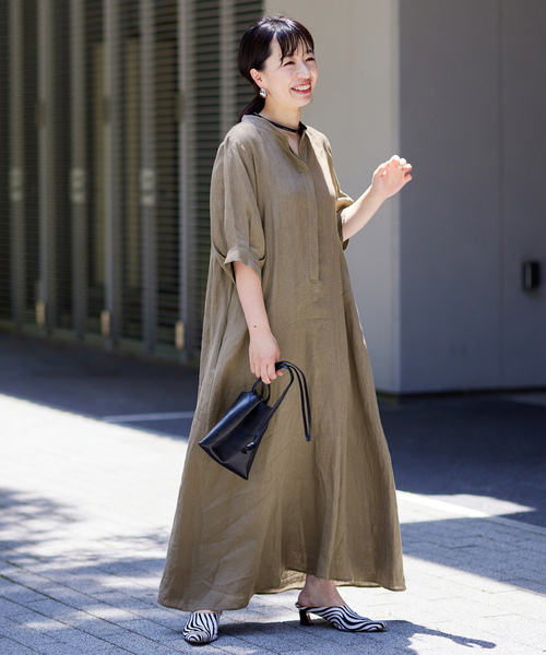 「journal standard L'essage」 7分袖ワンピース 36 ブラック レディース_画像6