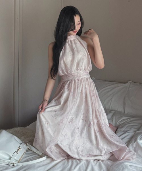 ワンピース ニュアンスフラワーアメスリロングワンピースの画像