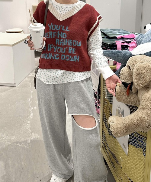 「Alley by w closet」 スウェットパンツ FREE ライトピンク レディース_画像6