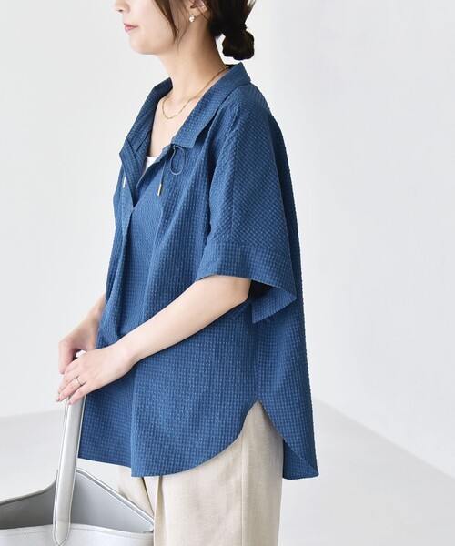 quaranciel ブラウス シャツ 半袖 quaranciel:「手洗い可能」サッカー