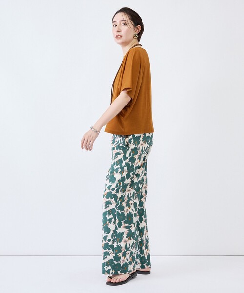 NOLLEY'S（ノーリーズ） パンツ ウォッシャブルアートフラワープリント