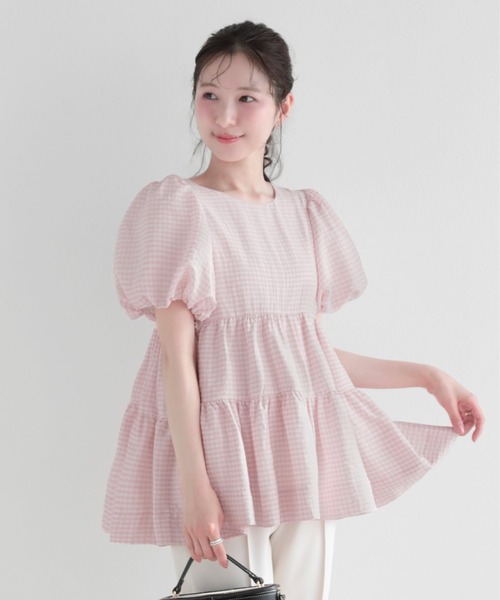 Fit more（フィットモア） チェックティアードトップス レディース