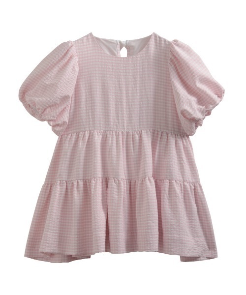 Fit more（フィットモア） チェックティアードトップス レディース