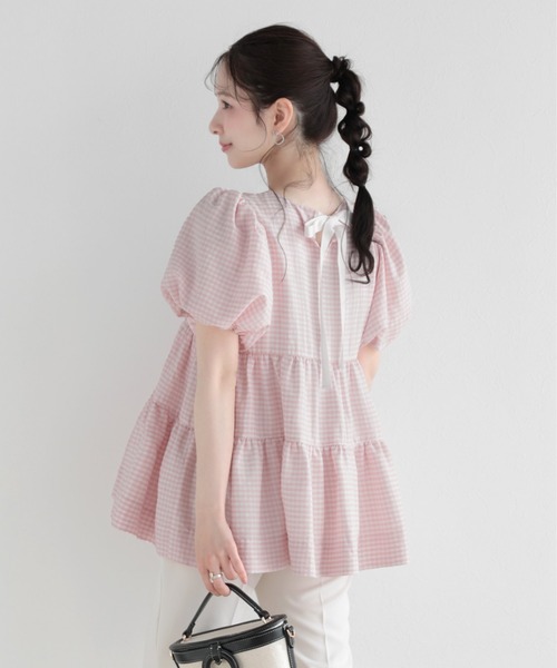Fit more（フィットモア） チェックティアードトップス レディース