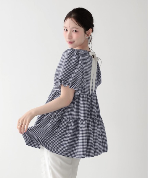 Fit more（フィットモア） チェックティアードトップス レディース