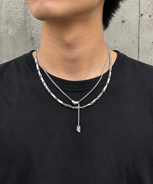 Blanc de Blue ネックレス Y字レイヤードデザインチェーンネックレス
