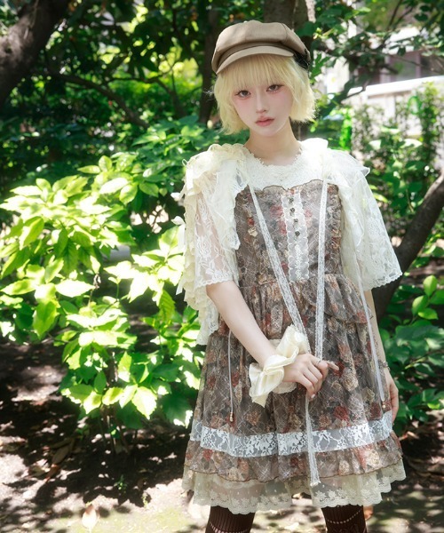 myu:loret　3点セット　フラワーチェックキャミチュニック myu：loret（ミュウロレット） チュニック フラワーチェックキャミ