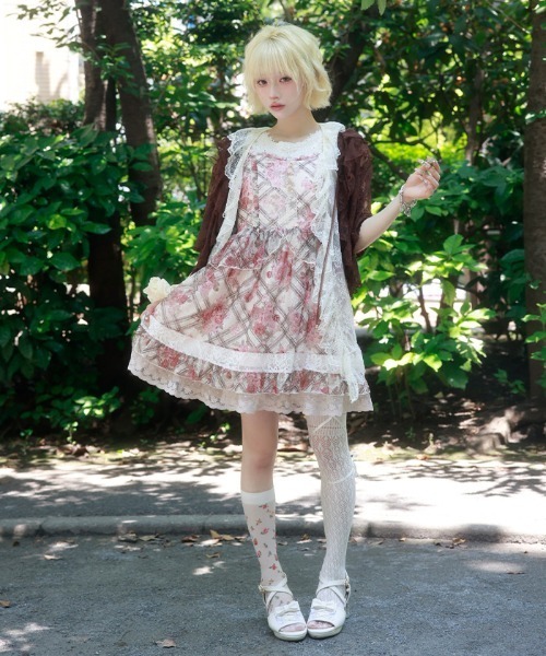 myu：loret（ミュウロレット） チュニック フラワーチェックキャミ
