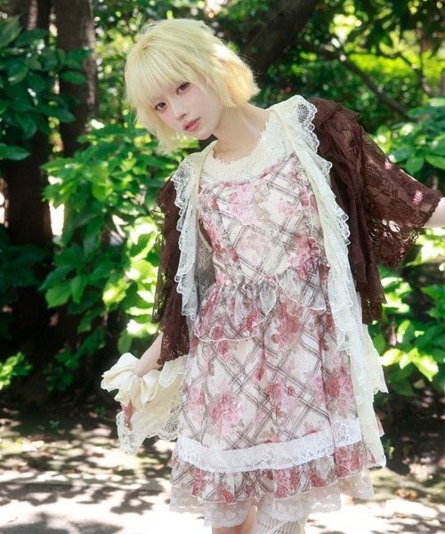 myu：loret（ミュウロレット） チュニック フラワーチェックキャミ