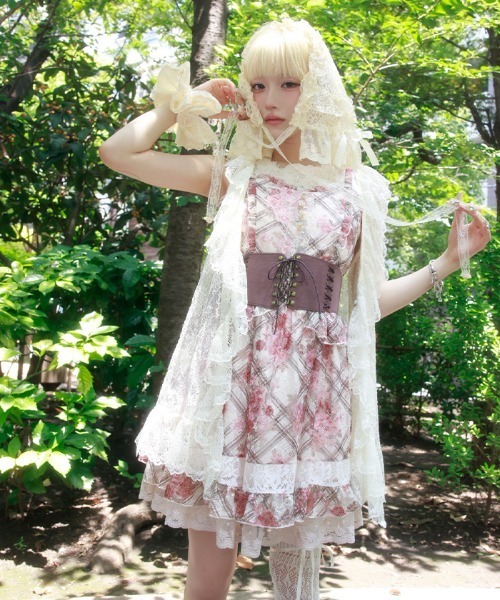 myu：loret（ミュウロレット） チュニック フラワーチェックキャミ