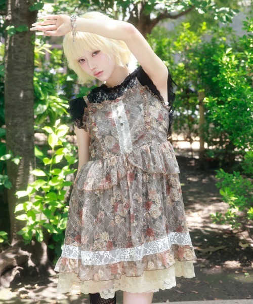 myu：loret（ミュウロレット） チュニック フラワーチェックキャミ