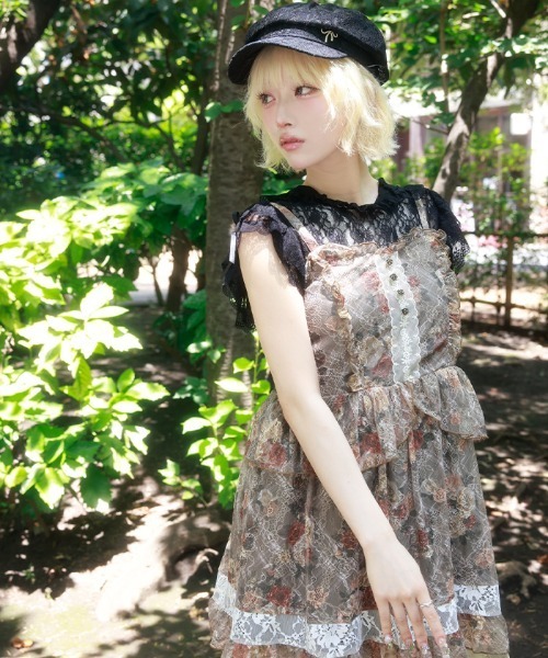 myu：loret（ミュウロレット） チュニック フラワーチェックキャミ