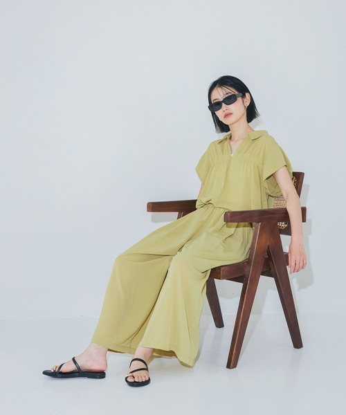 LAKOLE（ラコレ） ワイドパンツ パンツ 「多機能ウェア」シアー楊柳