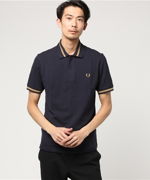 フレッドペリー　ポロシャツ　刺繍ロゴ　半袖シャツ　XLサイズ　ボーダー　古着 中古・古着通販】FRED PERRY (フレッドペリー) 半袖ポロシャツ