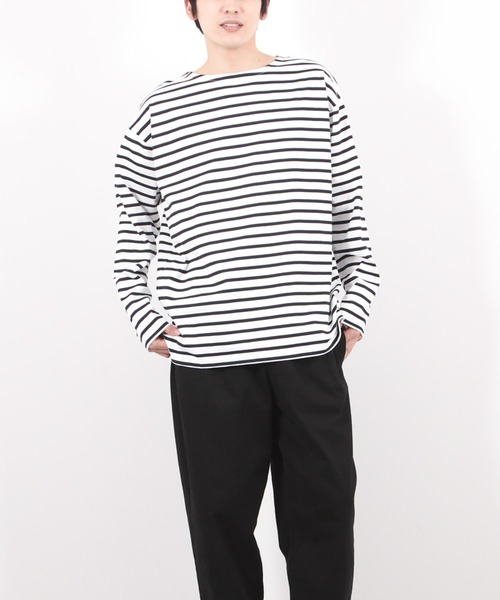 NAVY（ファッション） tシャツ ボーダーボートネックロング