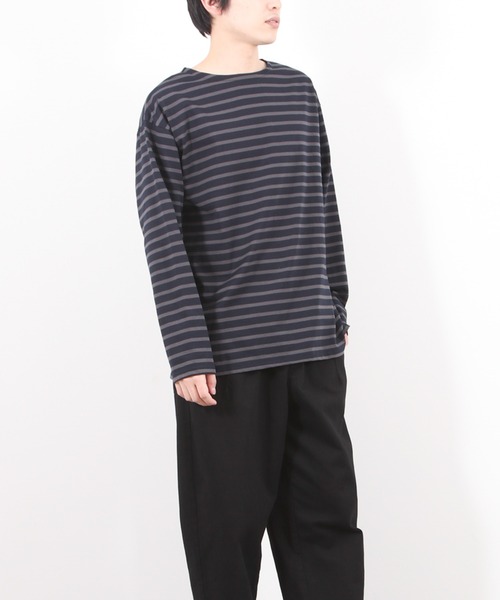 NAVY（ファッション） tシャツ ボーダーボートネックロング