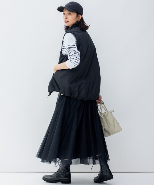 23区 ベスト ジレ 「洗える」中綿 パティング レディース