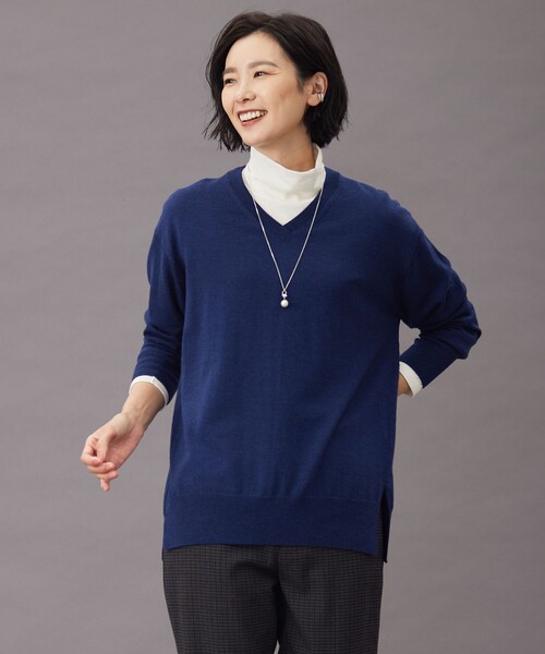 ニット セーター 「洗える」EASY WOOL Vネック ニット レディース