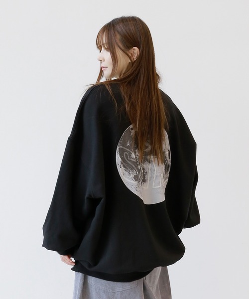 minsobi ムーンビッグシルエットスウェット minsobi tシャツ ムーンプリントビッグシルエットスウェット