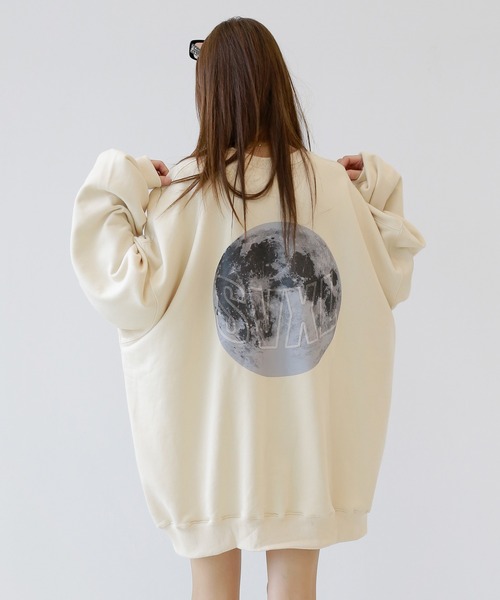 minsobi tシャツ ムーンプリントビッグシルエットスウェット