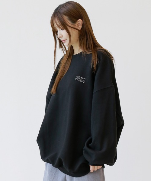 minsobi ムーンビッグシルエットスウェット minsobi tシャツ ムーンプリントビッグシルエットスウェット