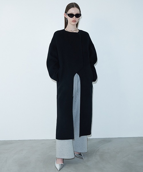 JOSE MOON ノーカラーコート コート WOOL CURVE FRONT COAT JOSE MOON ノーカラーコート コート WOOL CURVE FRONT COAT