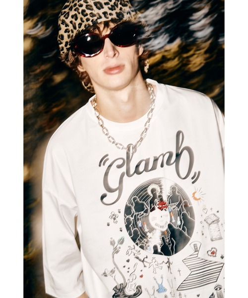 glamb ニードルワークオーバーサイズＴシャツ Needlework Oversize T-shirts / ニードルワークオーバーサイズ