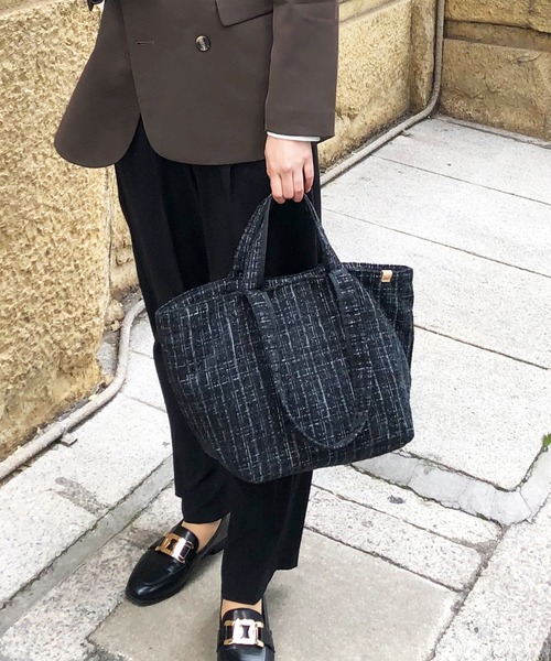 Bermosa トートバッグ ツイードバッグ サブバッグ お稽古バッグ