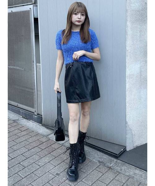 STELLAVIANA フェイクレザーミニスカート フェイクレザーミニSK|ems excite | RETRO GIRL ONLINE STORE
