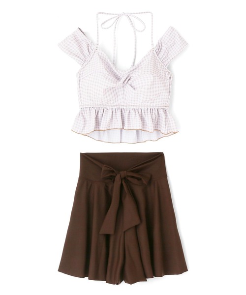 San-ai Resort 三愛水着楽園 水着 gingham check 3点セット水着