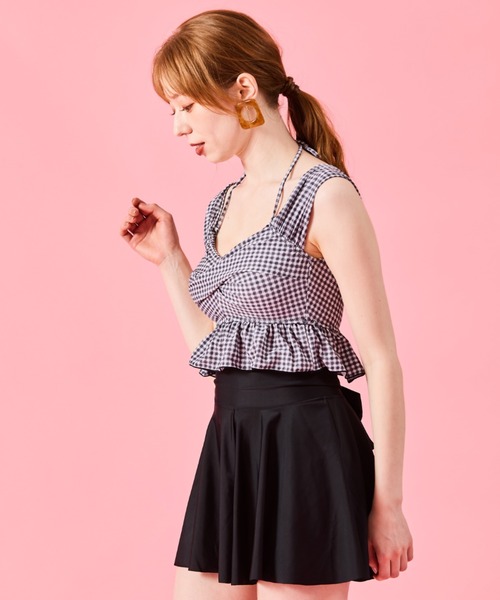San-ai Resort 三愛水着楽園 水着 gingham check 3点セット水着