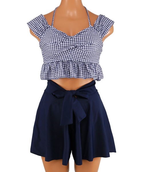 三愛水着 gingham check 3点セット「Totasu eleven」 2024年新作】gingham check 3点セット水着【Totasu eleven