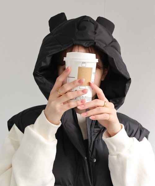LACーVERT ダウンベスト ベスト くま耳ダウンベスト レディース メンズ