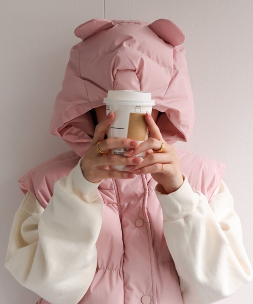 ダウンベスト ベスト くま耳ダウンベスト レディース メンズ | LACーVERT | 09