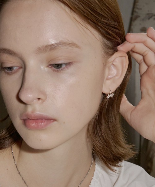 GIUNON ピアス ribbon hoop pierce / リボンフープピアス レディース