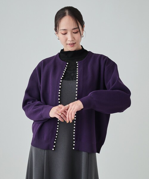 DRESKIP（ドレスキップ） カーディガン フェイクパールが華やか