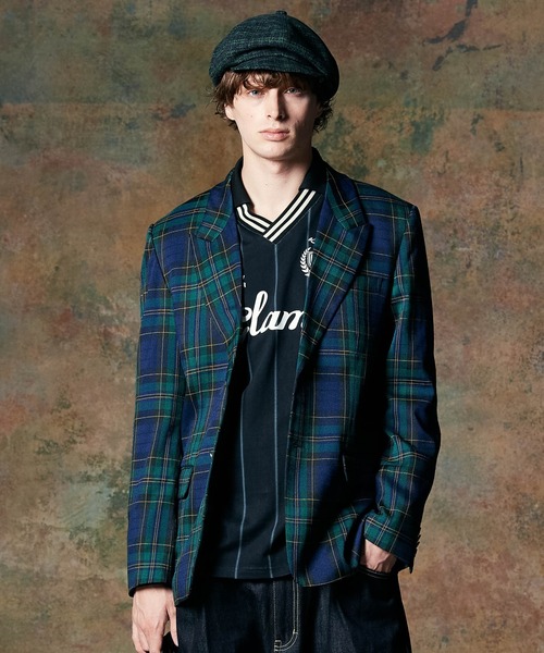 【M】 glamb ストライプ フットボール カットソー glamb tシャツ Stripe Football Cutsew / ストライプ