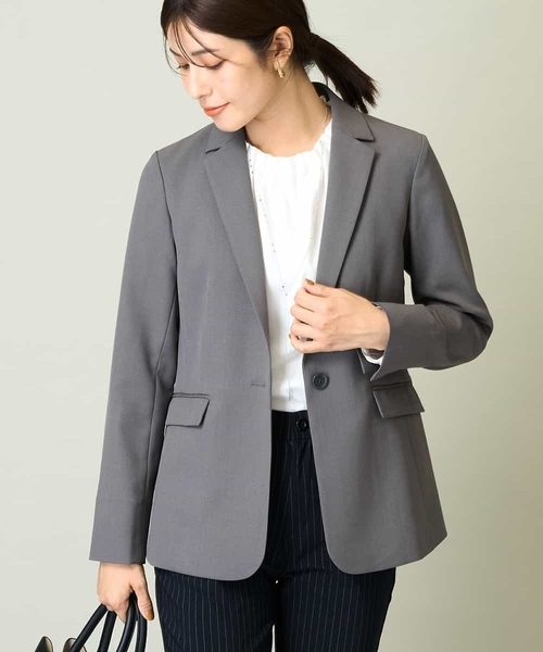 XL】a.v.v ストレッチスーツ セットアップ ノーカラー ワイドパンツ 紺