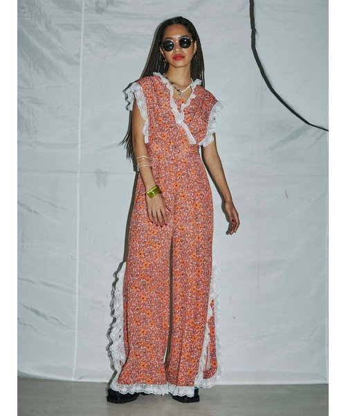 PAMEO POSE」 オーバーオール SMALL オレンジ レディース - サロペット  