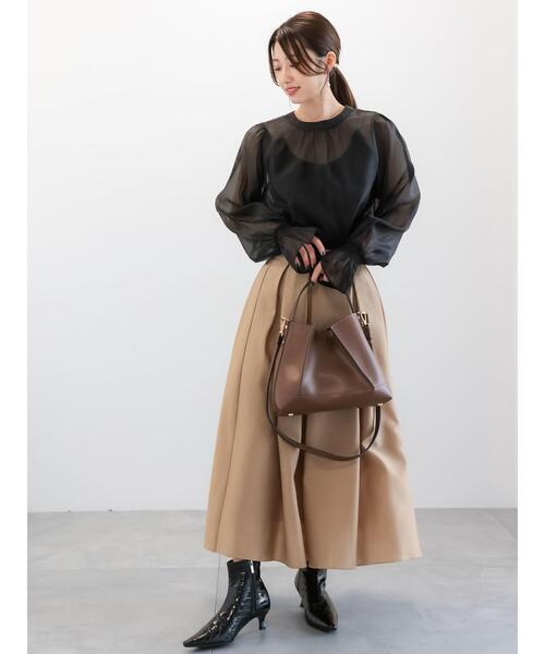 Te chichi ブラウス シャツ シアーキャンディースリーブブラウス