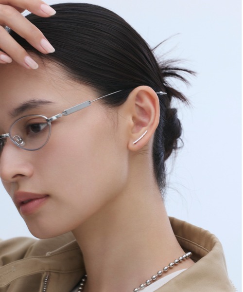 ciite' つけっぱなし ピアス ラインピアス イヤーカフ風 (両耳用