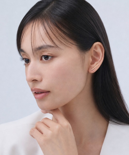 ciite' つけっぱなし ピアス ラインピアス イヤーカフ風 (両耳用