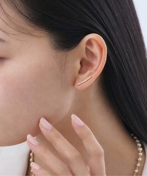 ciite' つけっぱなし ピアス ラインピアス イヤーカフ風 (両耳用