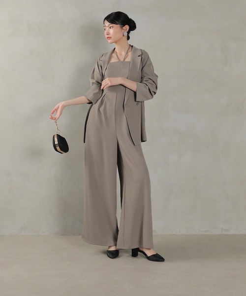【美品】Kanaフォーマルセットアップ結婚式パーティ二次会L Kana パンツドレス ジャケット セットアップ 2点セット
