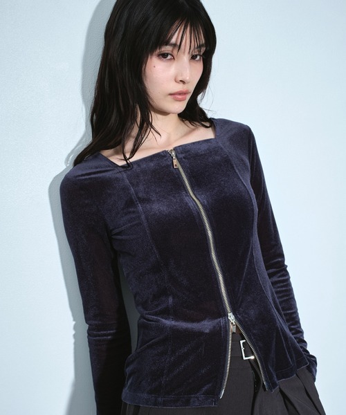 UNITED TOKYO（ユナイテッドトウキョウ） tシャツ スクエアネックZIP