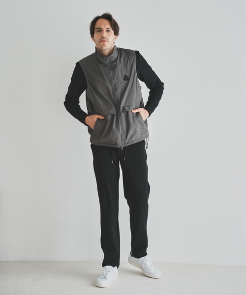 MASNADA マスナダ ジレ ベスト 異素材 変形 L カーキ ウォッシャブル LASUDのベスト/ジレの商品一覧｜ファッション通販のYAMADAYA STORE