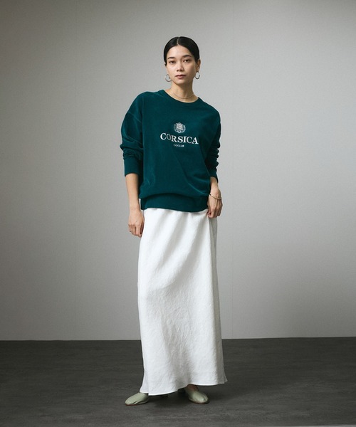 SALON adam et rope' スカート 「セットアップ対応」リネン