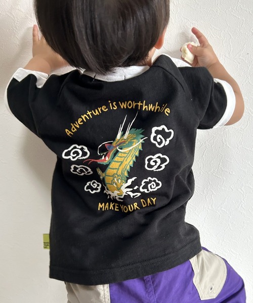 MAKE YOUR DAY（メイクユアデイ） tシャツ ドラゴンスカジャン風半袖T