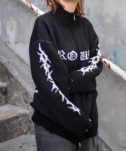 WEGO（ウィゴー） ニット セーター WEGO/クロスダメージニットBIG