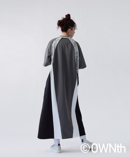 OWNth ワンピース ラインデザイン切替OWNthロゴワンピース